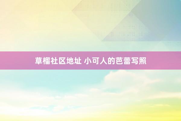 草榴社区地址 小可人的芭蕾写照